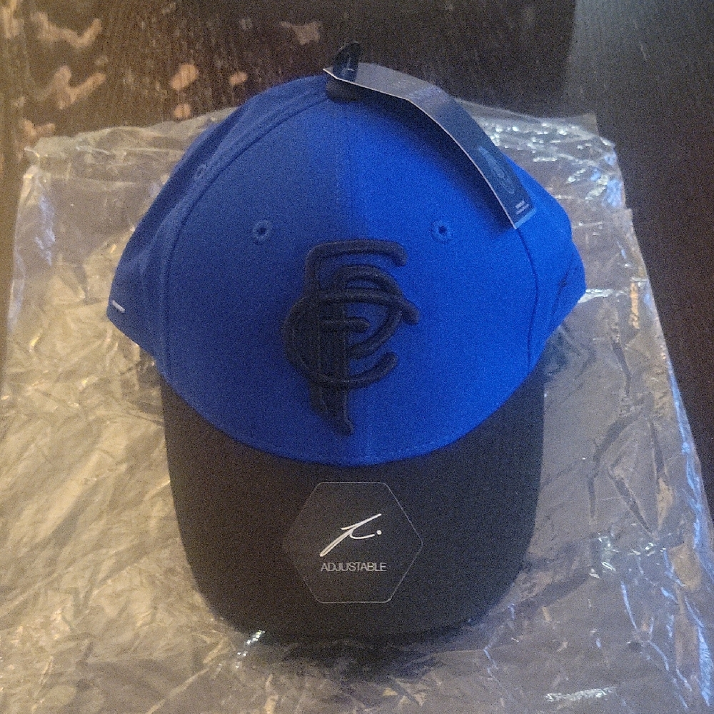 Blue and Black Adjustable Cap
